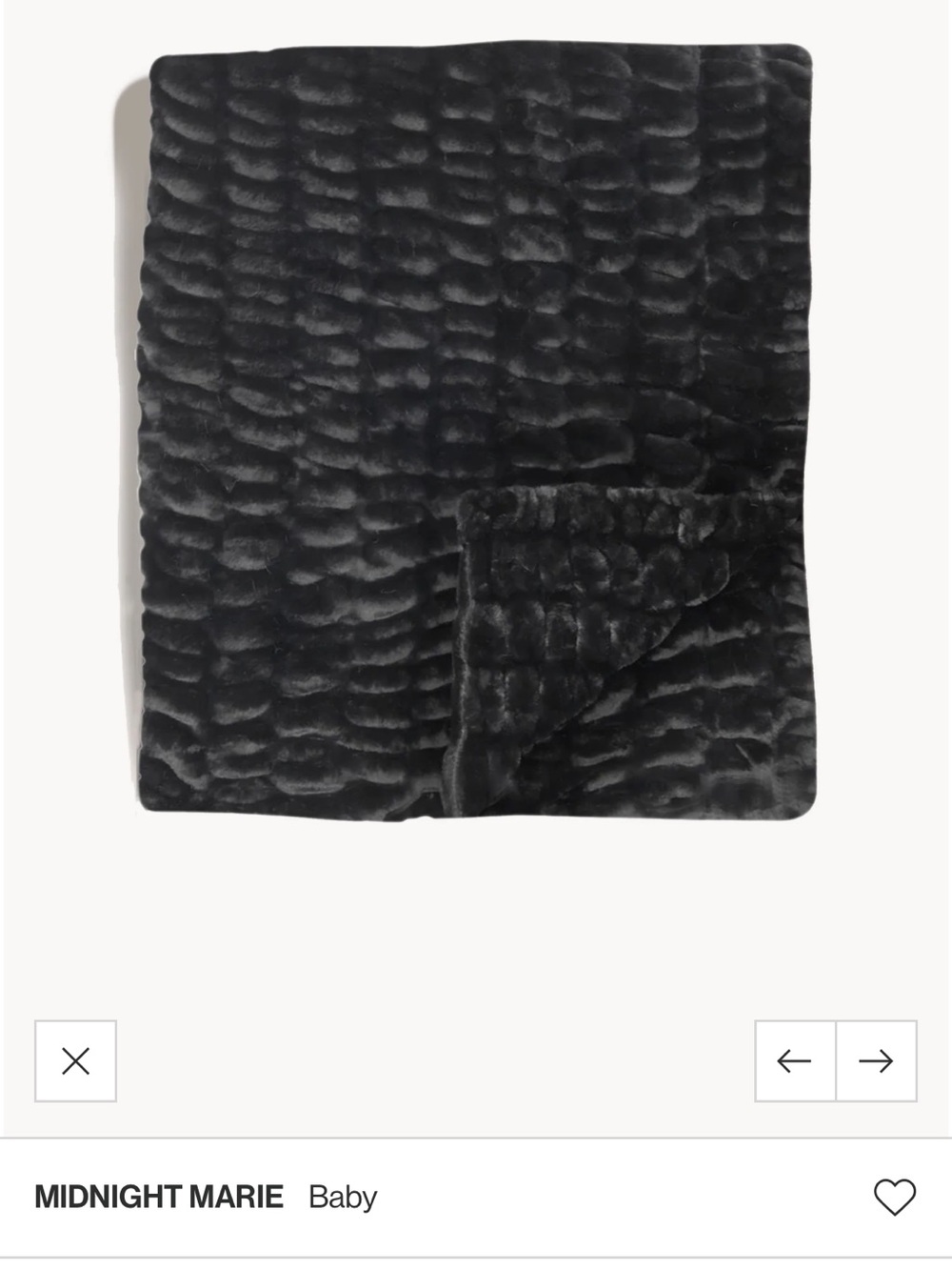 lola Midnight Marie Plush Baby Throw Blanket in black